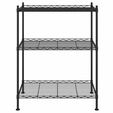 Opbergrek 3-laags 150 kg 60x35x76 cm zwart 3