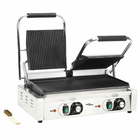 Panini grill dubbel gegroefd 3600 W 57x30,5x20 cm 2