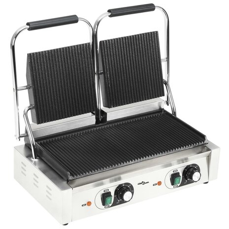 Panini grill dubbel gegroefd 3600 W 57x30,5x20 cm 3