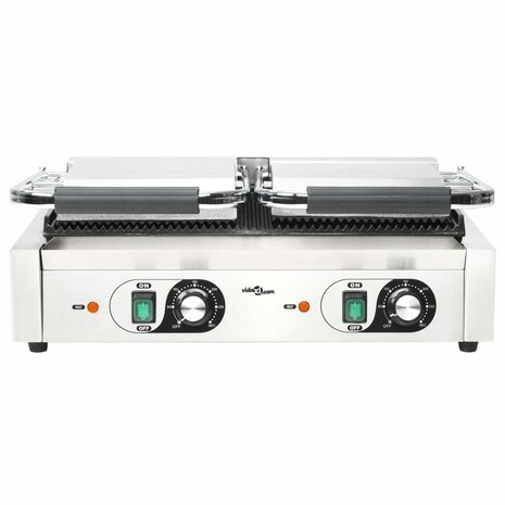 Panini grill dubbel gegroefd 3600 W 57x30,5x20 cm 6