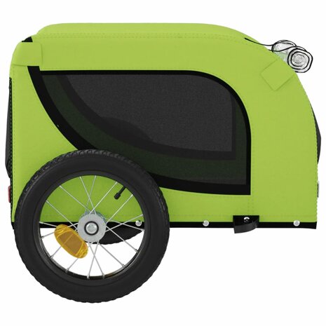 Hondenfietstrailer oxford stof en ijzer groen en zwart 6