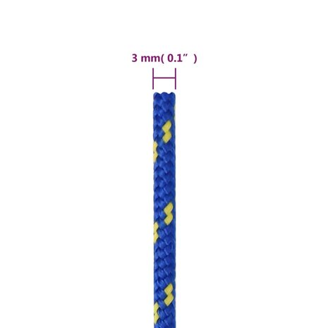 Boottouw 3 mm 25 m polypropyleen blauw 6