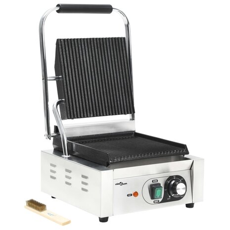 Panini grill gegroefd 1800 W 31x30,5x20 cm roestvrij staal 2