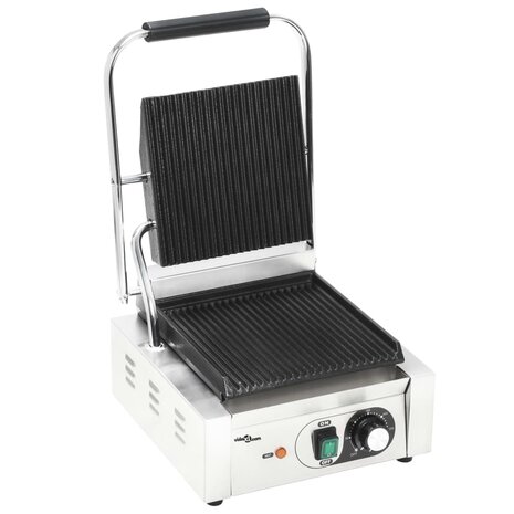 Panini grill gegroefd 1800 W 31x30,5x20 cm roestvrij staal 3