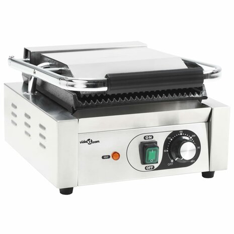 Panini grill gegroefd 1800 W 31x30,5x20 cm roestvrij staal 6