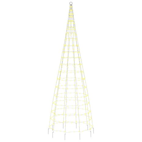 Lichtkegel aan vlaggenmast 550 warmwitte LED&apos;s 300 cm 4