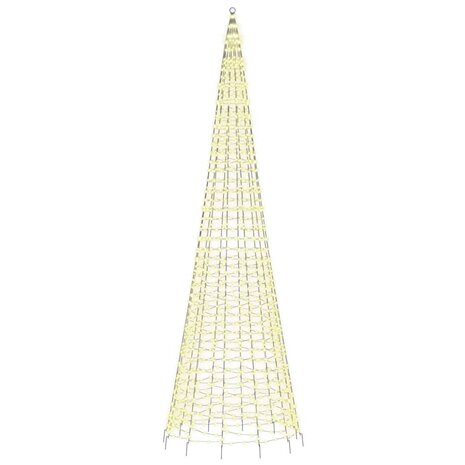 Lichtkegel aan vlaggenmast 1534 warmwitte LED&apos;s 500 cm 4