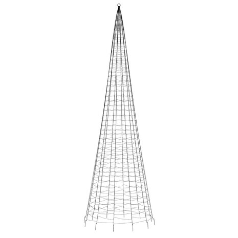 Lichtkegel aan vlaggenmast 1534 warmwitte LED&apos;s 500 cm 5