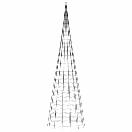 Lichtkegel aan vlaggenmast 3000 meerkleurige LED&apos;s 800 cm 5