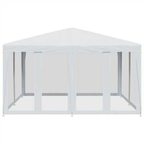 Partytent met 8 mesh zijwanden 4x4 m HDPE wit 3