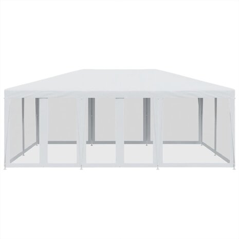 Partytent met 10 mesh zijwanden 6x4 m HDPE wit 3