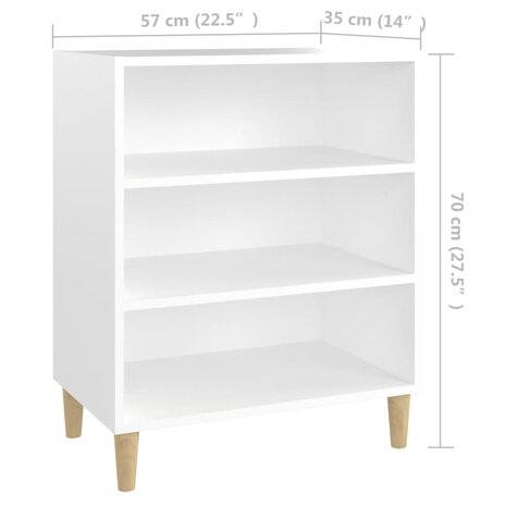 Dressoir 57x35x70 cm bewerkt hout wit 6