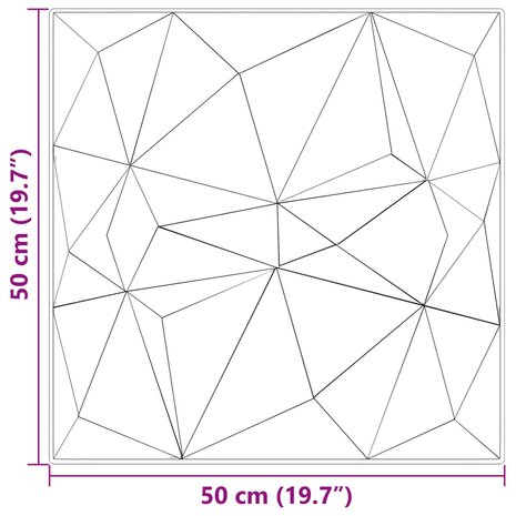 12 st Wandpanelen diamant 3 m² 50x50 cm XPS beton 7