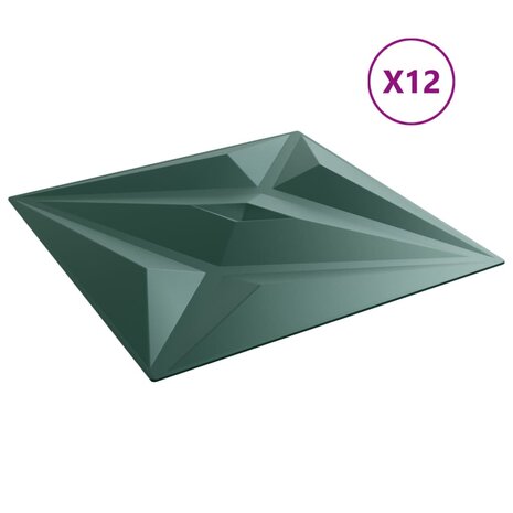 12 st Wandpanelen ster 3 m² 50x50 cm XPS groen 4