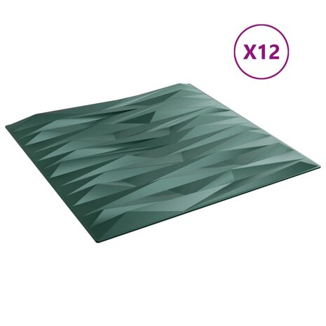 12 st Wandpanelen steen 3 m² 50x50 cm XPS groen 4