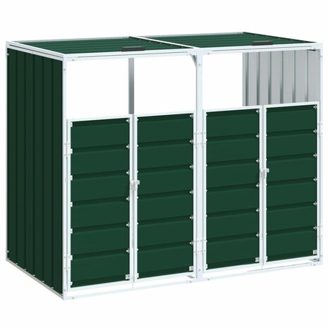 Containerberging voor 2 containers 144x81x113 cm staal groen 2