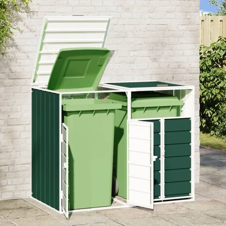 Containerberging voor 2 containers 144x81x113 cm staal groen 3