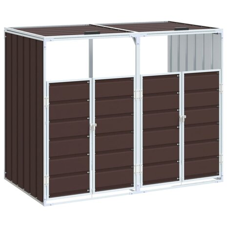 Containerberging voor 2 containers 144x81x113 cm staal bruin 2