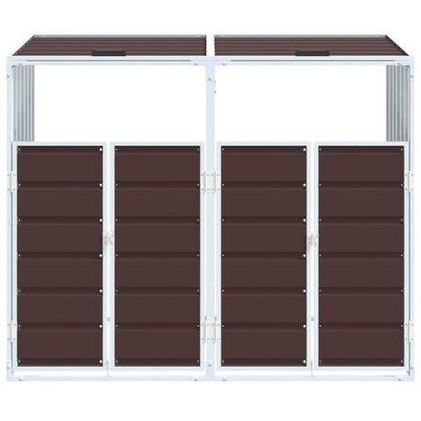 Containerberging voor 2 containers 144x81x113 cm staal bruin 5