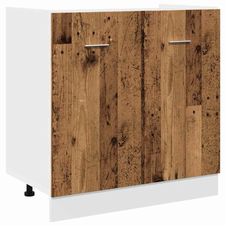 Wastafelonderkast 80x46x81,5 cm bewerkt hout oud houtkleurig 2