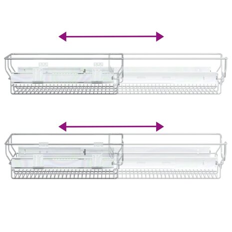 Draadmanden uittrekbaar 2 st 45 cm zilverkleurig 8