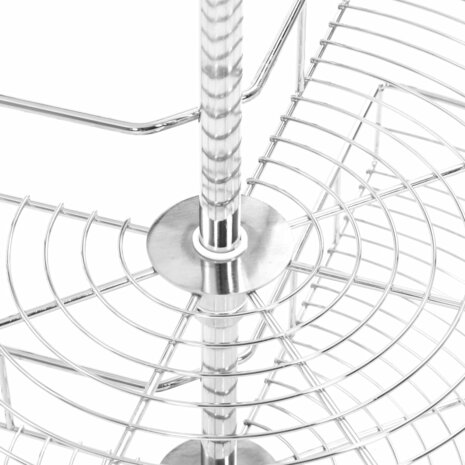 Draadmand keuken 2-laags 270 graden 71x71x80 cm zilverkleurig 7