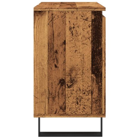 Badkamerkast 58x33x60 cm bewerkt hout oud houtkleurig 5