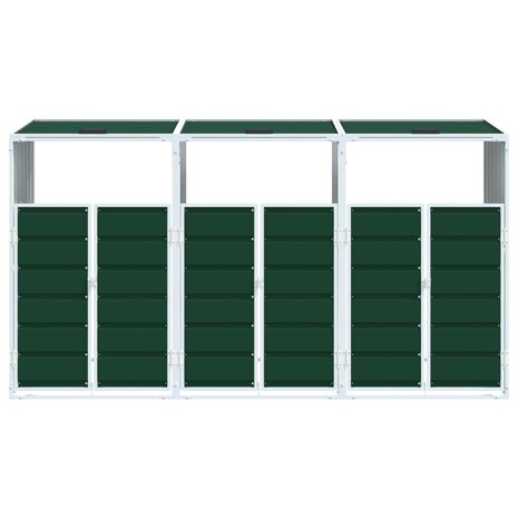 Containerberging voor 3 containers 216x81x115 cm staal groen 5