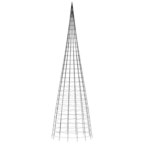 Lichtkegel aan vlaggenmast 3000 warmwitte LED&apos;s 800 cm 5