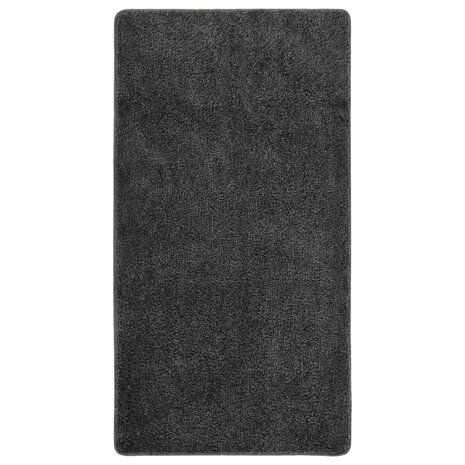 Vloerkleed shaggy anti-slip 80x150 cm donkergrijs 1