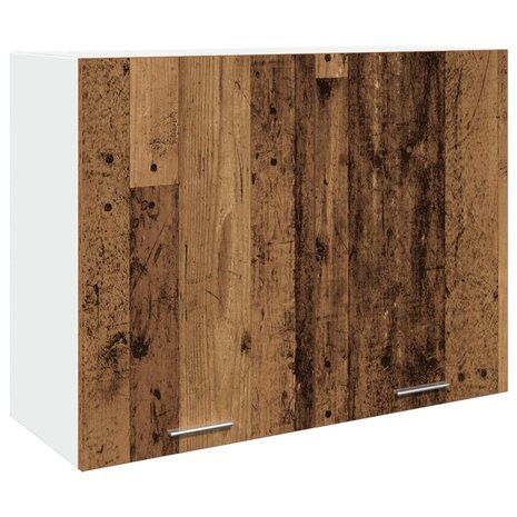 Hangkast 80x31x60 cm bewerkt hout oud houtkleurig 2