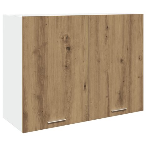 Hangkast 80x31x60 cm bewerkt hout artisanaal eikenkleur 2