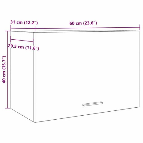 Hangkast 60x31x40 cm spaanplaat betongrijs 10