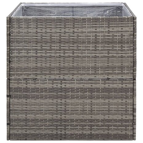 Plantenbak 80x80x80 cm poly rattan grijs 4