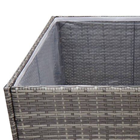 Plantenbak 80x80x80 cm poly rattan grijs 5