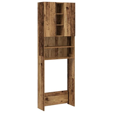 Wasmachinekast 64x25,5x190 cm oud houtkleurig 2