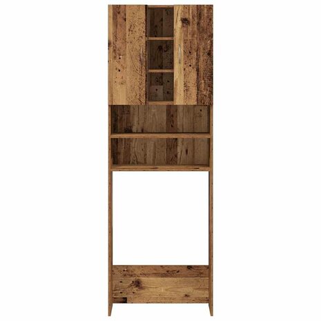 Wasmachinekast 64x25,5x190 cm oud houtkleurig 6