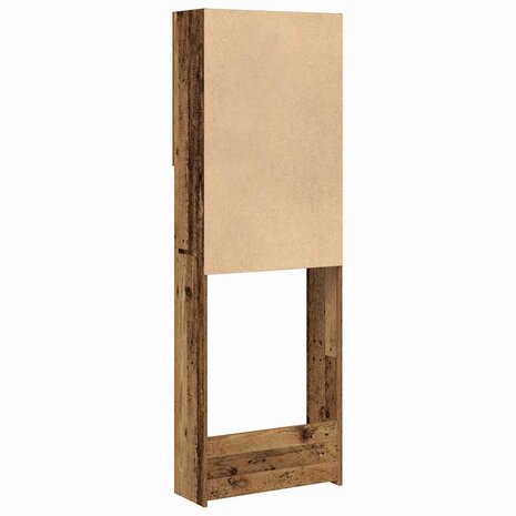 Wasmachinekast 64x25,5x190 cm oud houtkleurig 9