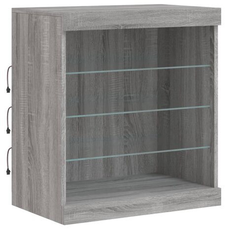 Dressoir met LED-verlichting 60,5x37x67 cm grijs sonoma eiken 5