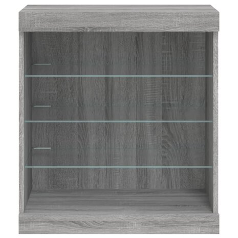 Dressoir met LED-verlichting 60,5x37x67 cm grijs sonoma eiken 6