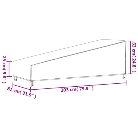 Ligbedhoes 420D 203x81x25/63 cm oxford zwart 12