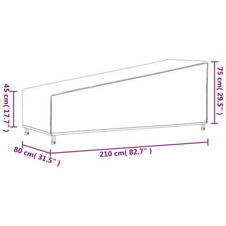 Ligbedhoes 420D 210x80x45/75 cm oxford zwart 12