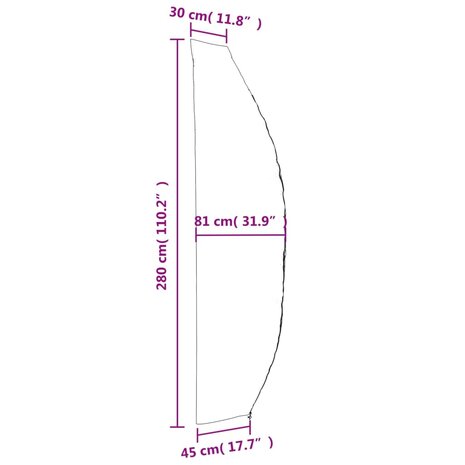 Parasolhoezen 2 st 280x30/81/45 cm 420D oxford stof 11