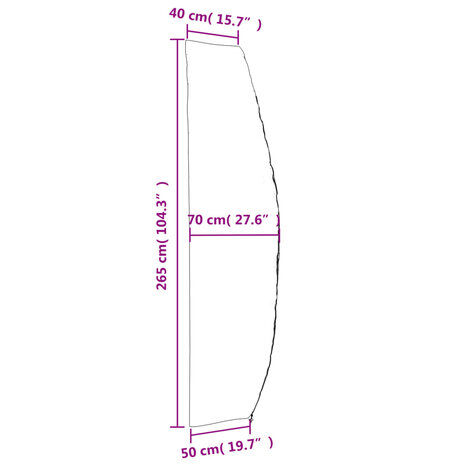 Parasolhoes 265x50/70/40 cm 420D oxford zwart 10