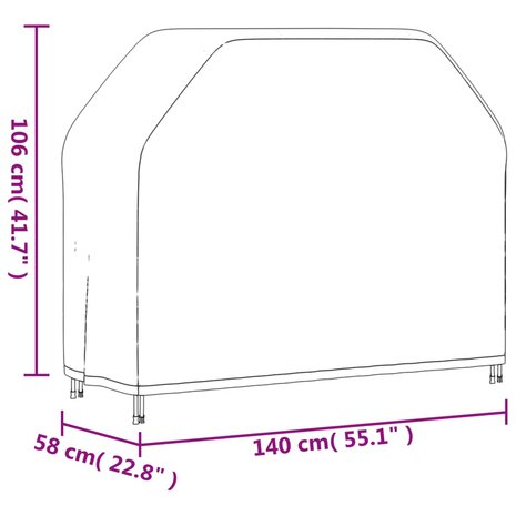 Barbecuehoes 140x58x106 cm 420D oxford zwart 12