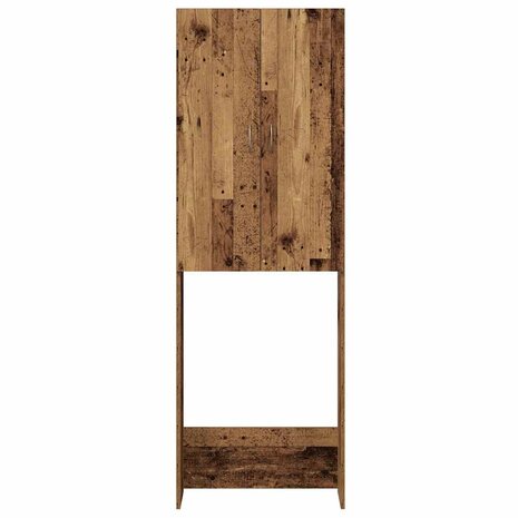 Wasmachinekast 64x25,5x190 cm oud houtkleurig 6