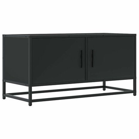 Tv-meubel 80x34,5x40 cm bewerkt hout en metaal zwart 2