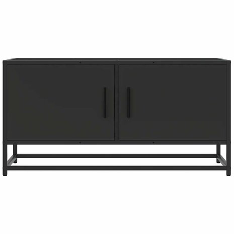 Tv-meubel 80x34,5x40 cm bewerkt hout en metaal zwart 4