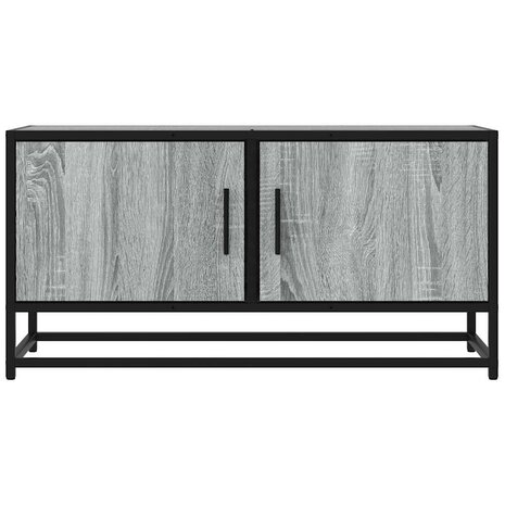 Tv-meubel 80x34,5x40 cm bewerkt hout metaal grijs sonoma eiken 4