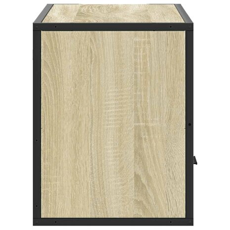 Tv-meubel 80x31x39,5 cm bewerkt hout metaal sonoma eikenkleurig 5